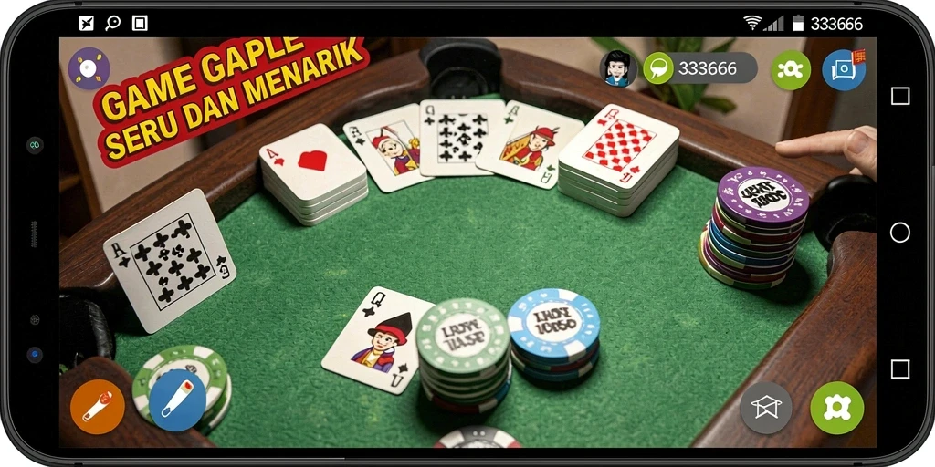 Tampilan gameplay Gaple yang seru di 333666.
