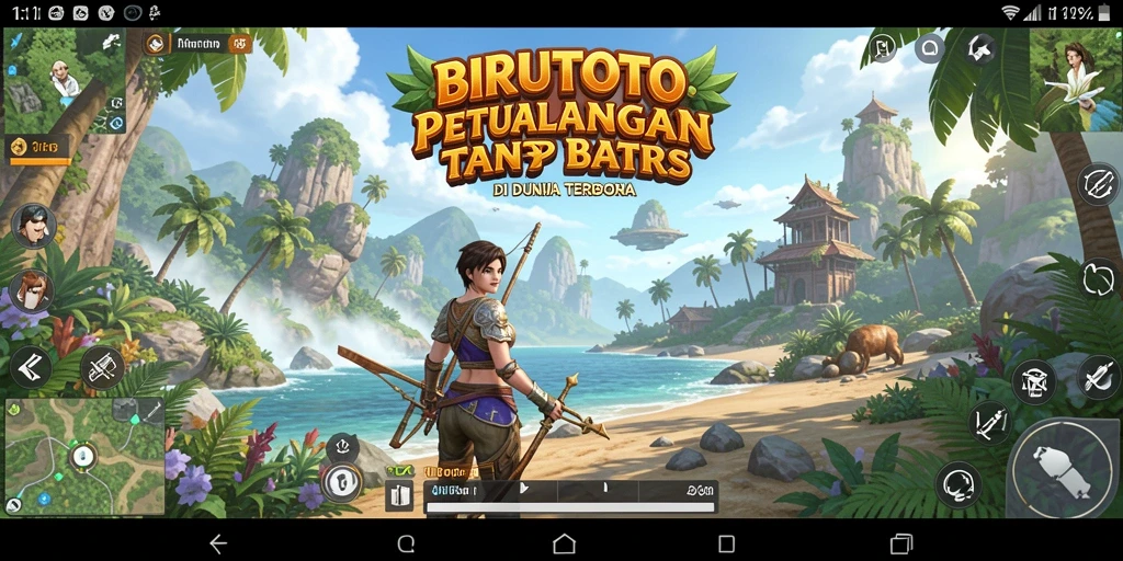 Screenshot gameplay BIRUTOTO yang menunjukkan keindahan dunia terbuka.