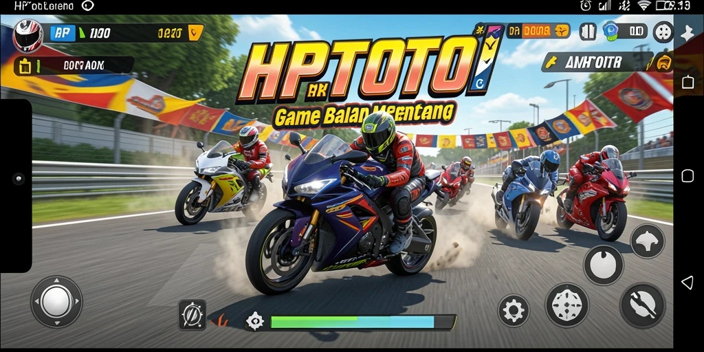 Tampilan gameplay HPTOTO yang seru saat balap motor.