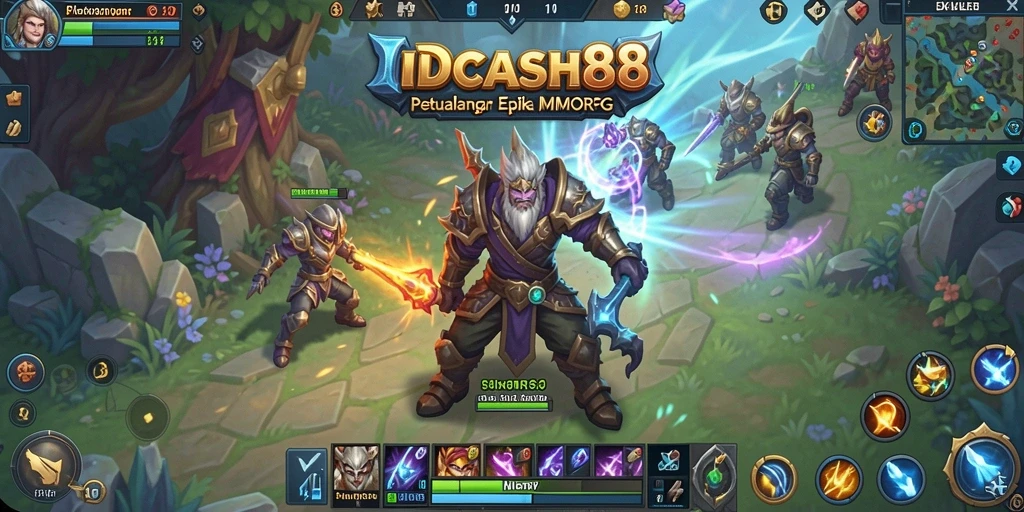 Screenshot gameplay IDCASH88 menunjukkan aksi seru dalam dunia MMORPG.