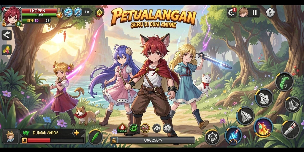 Tampilan gameplay LKOPEN yang keren dengan karakter Anime favorit.