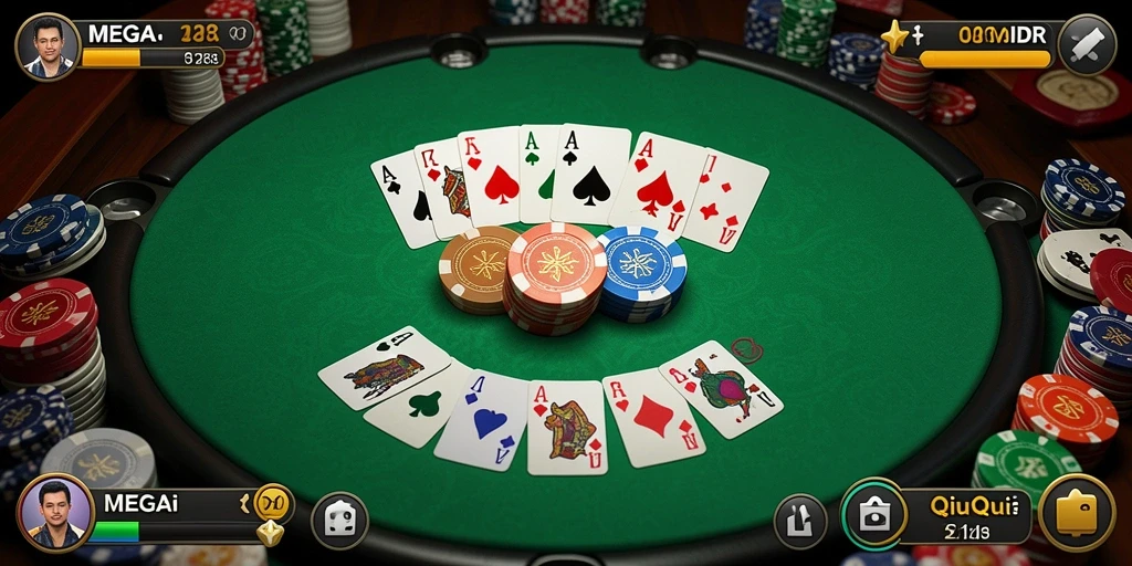 Screenshot utama MEGAIDR menampilkan gameplay menyenangkan dari permainan QiuQiu.