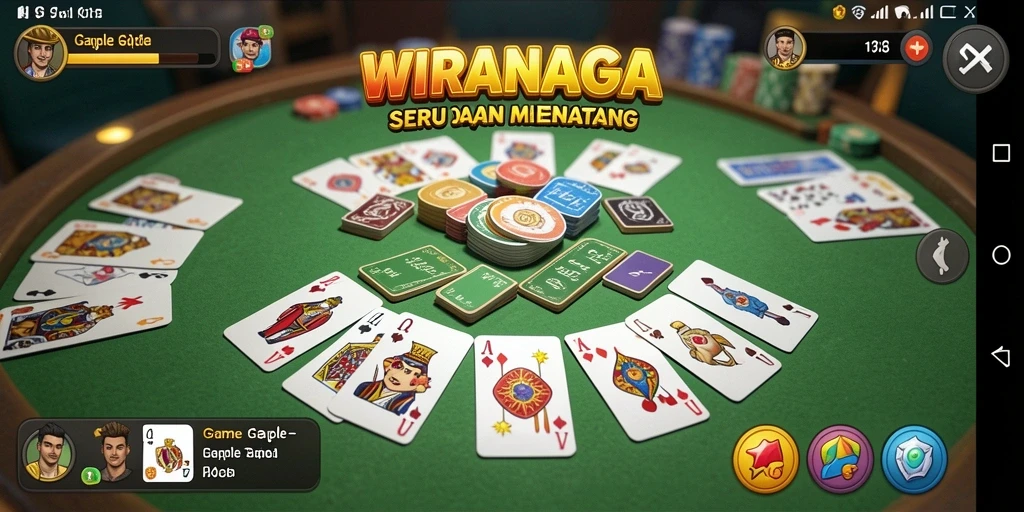 Tampilan gameplay seru WIRANAGA saat bermain Gaple.